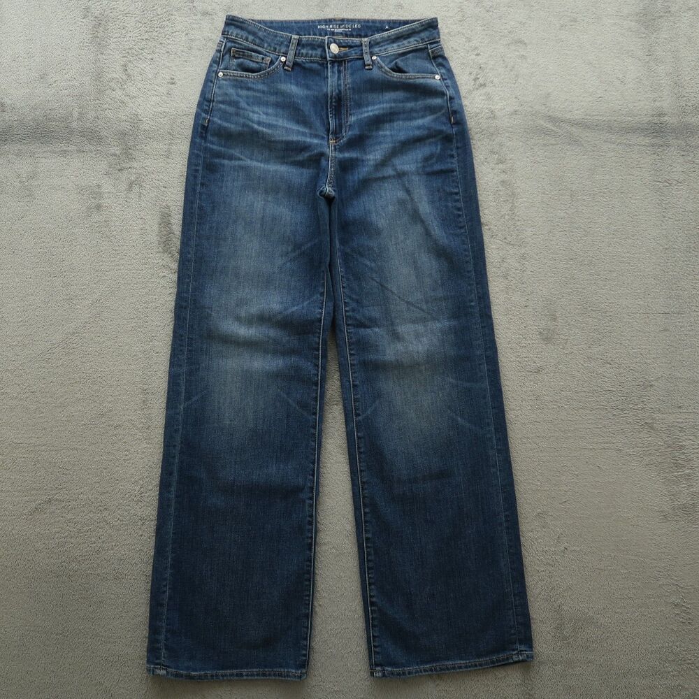 Chico's Jeans Women's Size 0R US-4R Blue High-Rise Wide-Leg Denim 32" Inseam